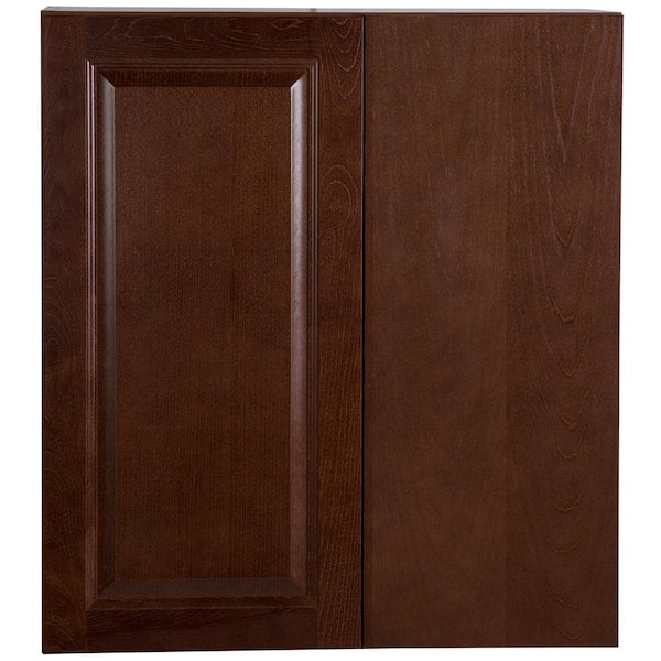 Hampton Bay Benton Assembled 27x30x12.59 in. Blind Wall Corner Cabinet in Amber