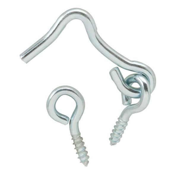 Everbilt 1-1/2 in. Zinc-Plated Hook and Eye (3-Pack)