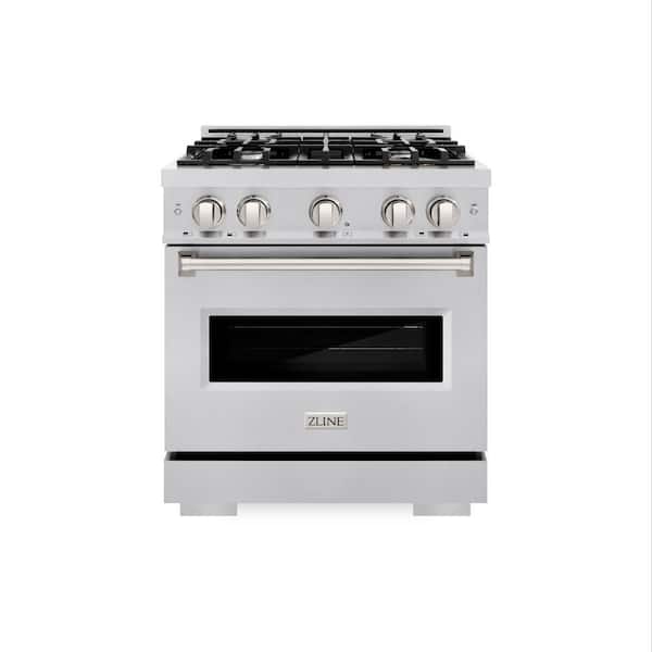 ZLINE Kitchen and Bath Classic 30 in. 4-Burner Dual Fuel Range with Convection Oven in Stainless Steel