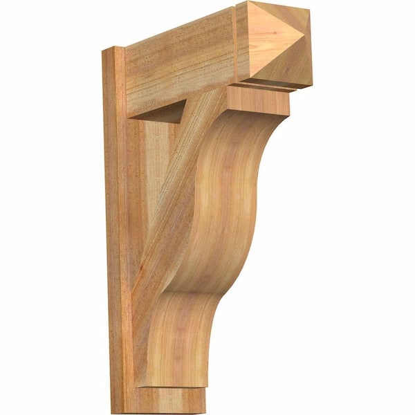 Ekena Millwork 8 in. x 30 in. x 22 in. Western Red Cedar Fuston Arts and Crafts Rough Sawn Outlooker