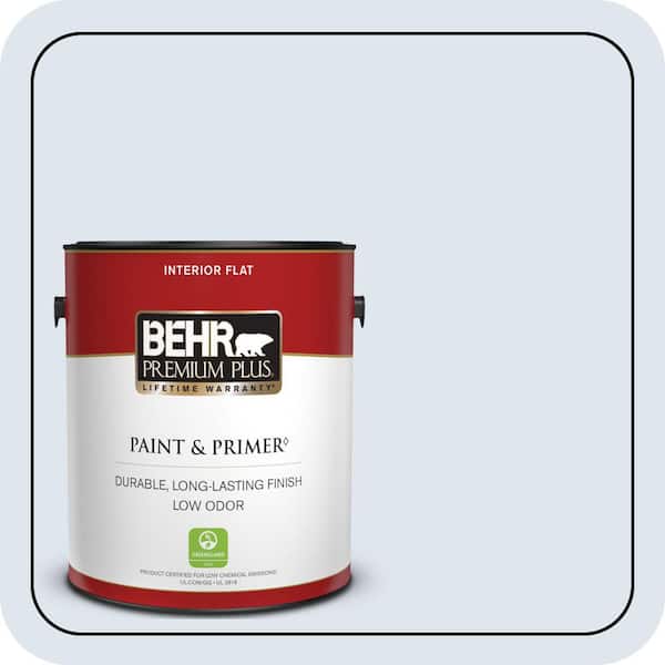 BEHR PREMIUM PLUS 1 gal. #580C-1 Diamond Light Flat Low Odor Interior Paint & Primer