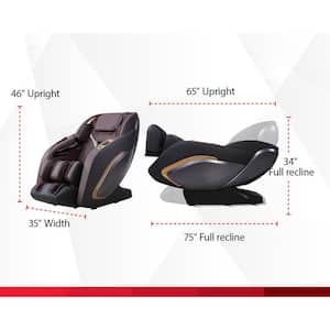Greer Brown Leatherette Massage Chair With SL-Track, Bluetooth, Wireless Charging, USB Port, Zero Gravity, Heat