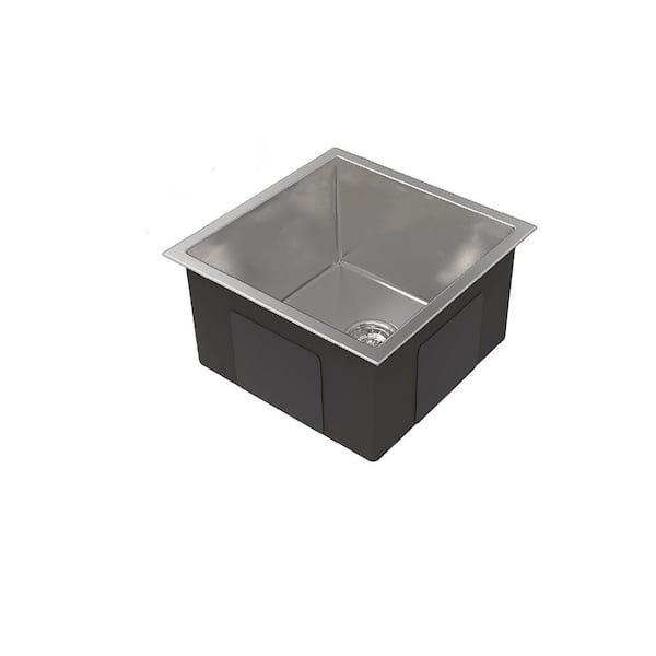 18 in. Undermount Single Bowl 20-Gauge Gray Stainless Steel Kitchen Sink