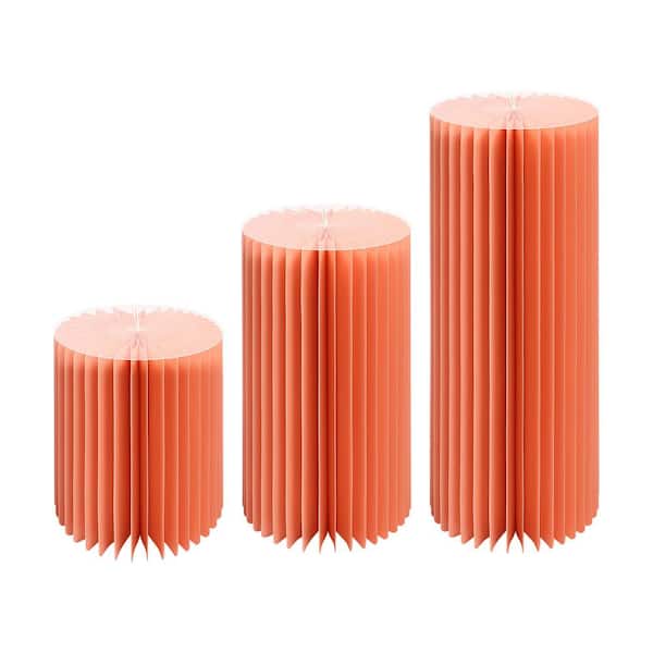 YIYIBYUS Indoor/Outdoor Light Pink Foldable Paper PVC Column Display Pedestal Stand 3 Pcs