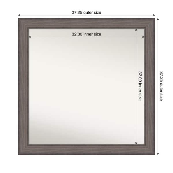 Amanti Art Country Barnwood 37.25 in. x 37.25 in. Custom Non-Beveled Wood Framed Bathroom Vanity Wall Mirror