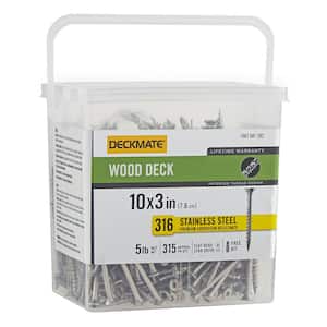 Marine Grade Stainless Steel #10 X 3 in. Wood Deck Screw 5lb (Approximately 315 Pieces)
