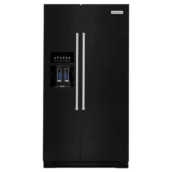 KitchenAid 36 in. W 24.8 cu. ft. Side by Side Refrigerator in Black