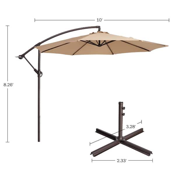 hayneedle offset patio umbrella Grand Napoli 10x13 FT Rectangular Umbrella, Heavy Duty Al or poolside areas 10 ft Offset Cantilever Patio