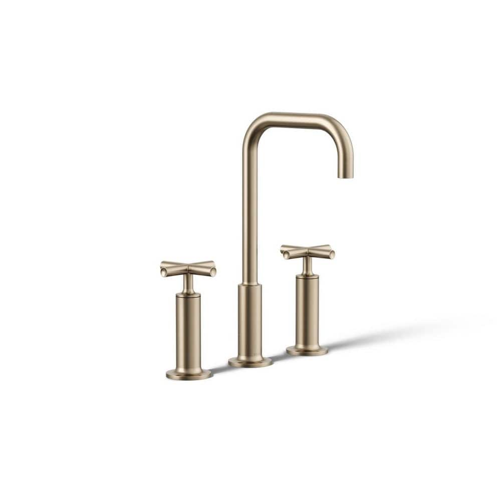 Purist 8 in. Widespread 2 Handle Bathroom Sink Faucet with Drain in Vibrant Brushed Bronze price history on PriceWatchPro