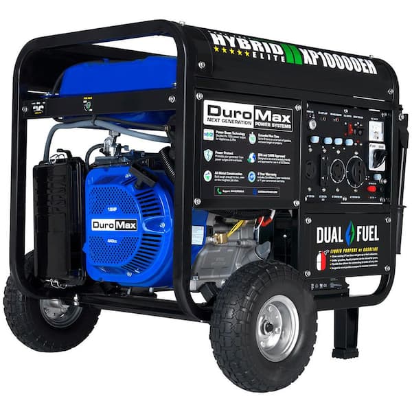 DUROMAX 10000/8000-Watt Dual Fuel Electric Start Gasoline/Propane Portable Home Power Back Up Generator