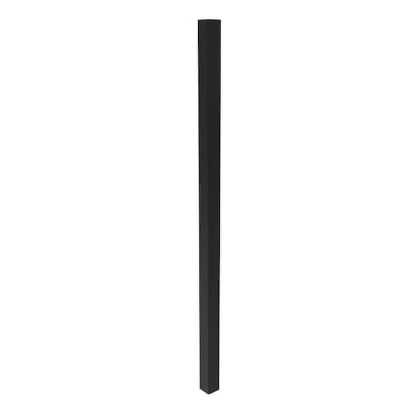Estate 3 in. x 3 in. x 9 ft. Gloss Black Steel Post
