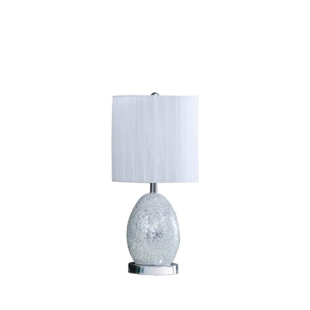 20 in. White Glass Egg Table Lamp with Nightlight and White Pleated Shade, Modern Lighting for Bedroom and Living Room price history on PriceWatchPro