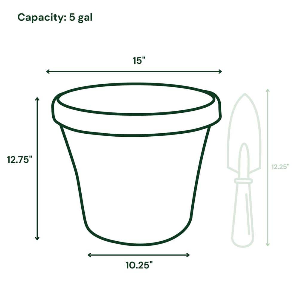 Terra Inspired 14" Black Polypropylene Tapered Planter