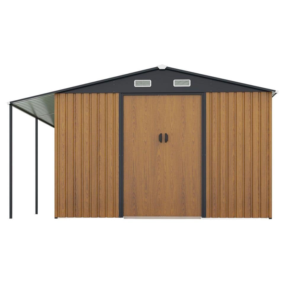 Yellow 10 ft. W x 12 ft. D Metal Outdoor Storage Shed with Lockable Doors, Windows for Garden, Backyard (120 sq. ft. ) price history on PriceWatchPro