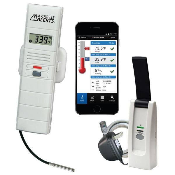 La Crosse Alerts Wireless Temperature and Humidity Monitor System Set with Wet Probe