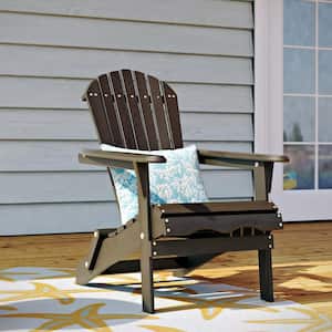 Villaret Dark Brown Folding Wood Adirondack Chair