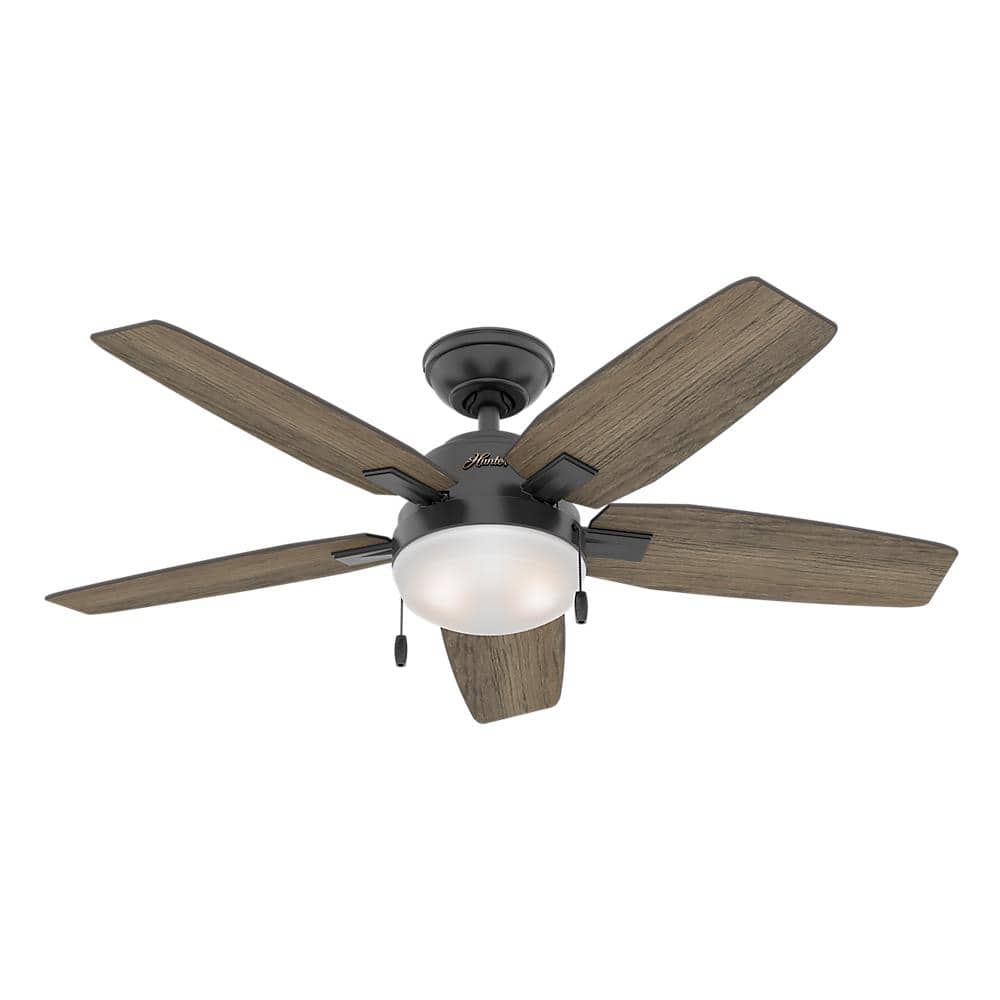 Hunter Antero 46 in. LED Indoor Matte Black Ceiling Fan with Light Kit 59584 Sansujyuku sansujyuku.com