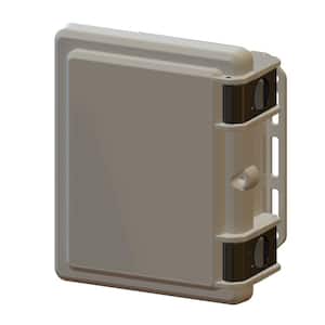 9.7 in. L x 8.2 in. W x 4.3 in. H Polycarbonate Gray Hinged Latch Top Cabinet Enclosure with Gray Bottom