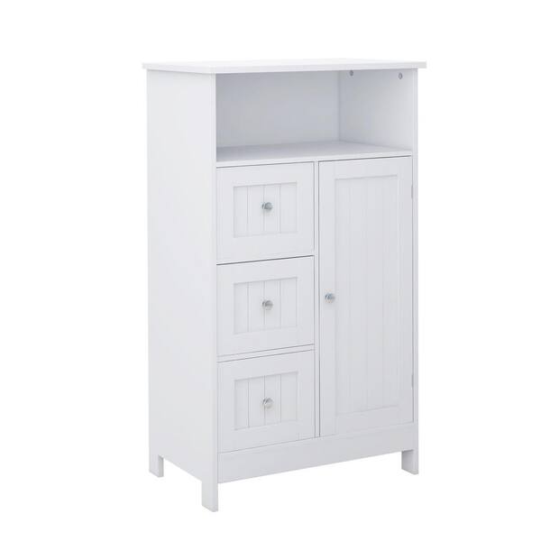 23.62 in. W x 11.8 in. D x 39.57 in. H White Bathroom Standing