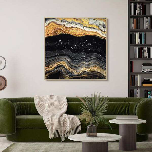 Empire Art Direct Golden I Crystallus Epoxy Coated Framed Glossy