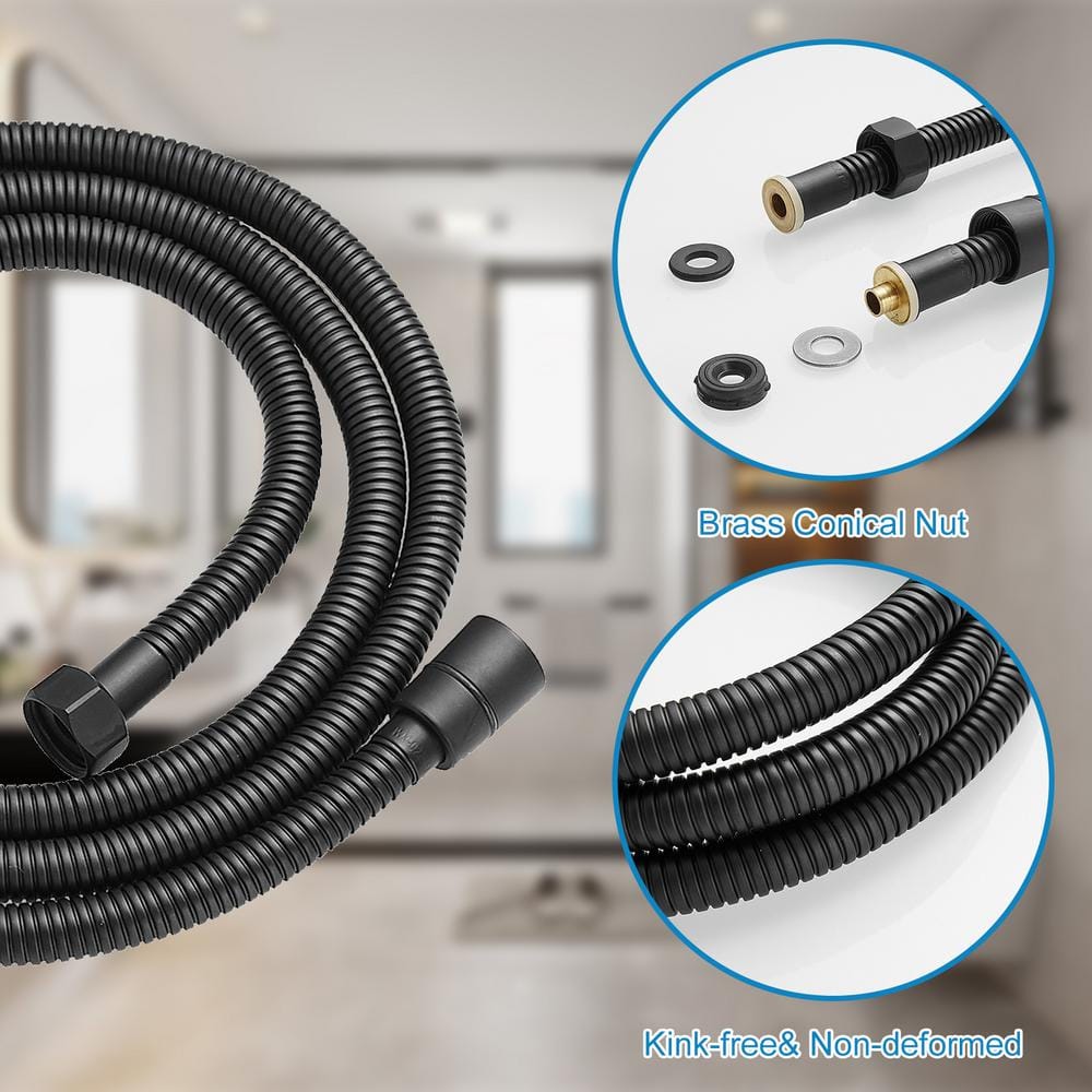 Matte Black Stainless Steel Handheld Shower Hose