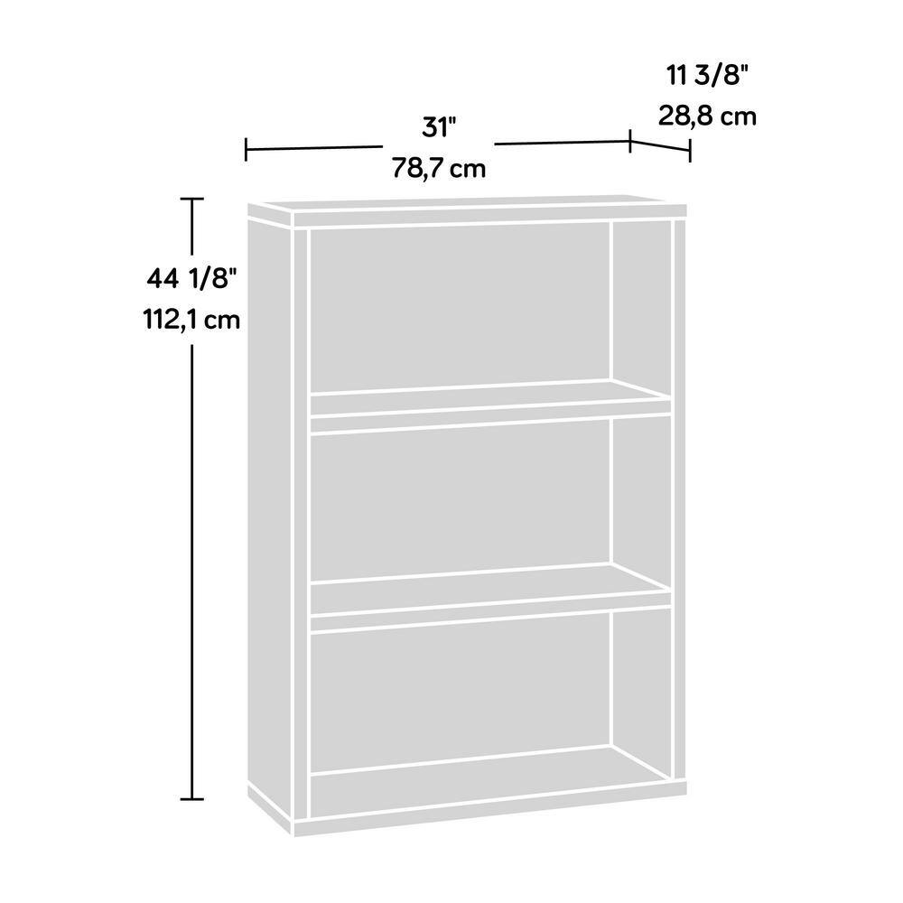 Raven Oak Adjustable 3-Shelf Black Bookcase