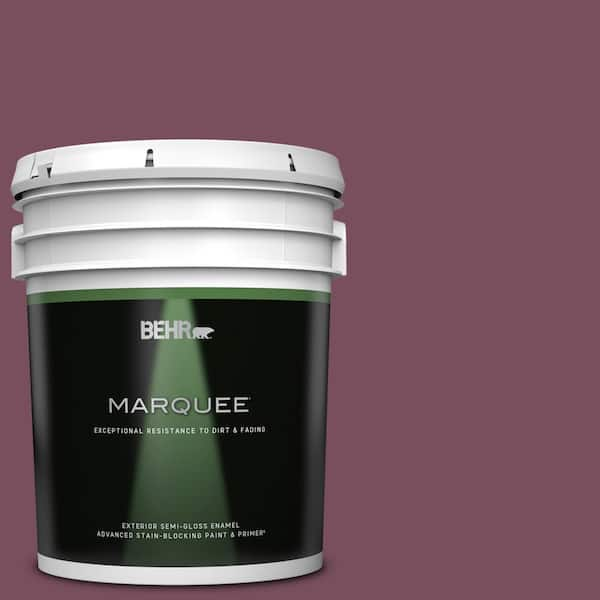 BEHR MARQUEE 5 gal. #100D-7 Maroon Semi-Gloss Enamel Exterior Paint & Primer