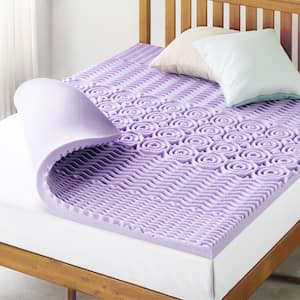 2 Inch 5-Zone Memory Foam Mattress Topper with Lavender Infusion, Full