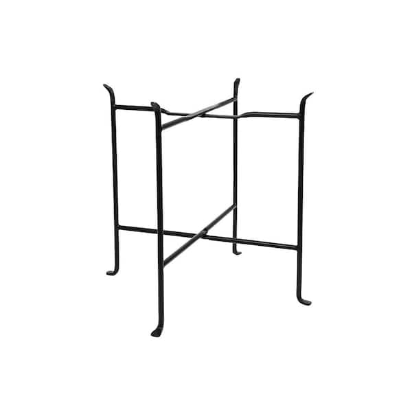 ACHLA DESIGNS 19.5 in. Tall Black Powder Coat Iron Indoor/Outdoor Short Folding Floor Stand