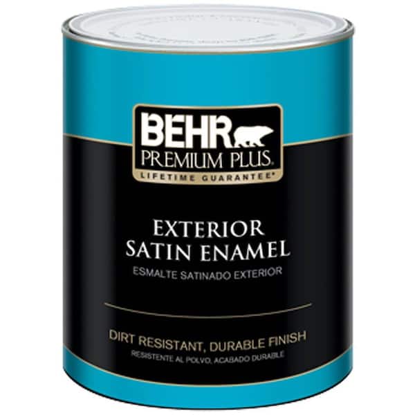 BEHR PREMIUM PLUS 1 qt. Medium Base Satin Enamel Exterior Paint & Primer