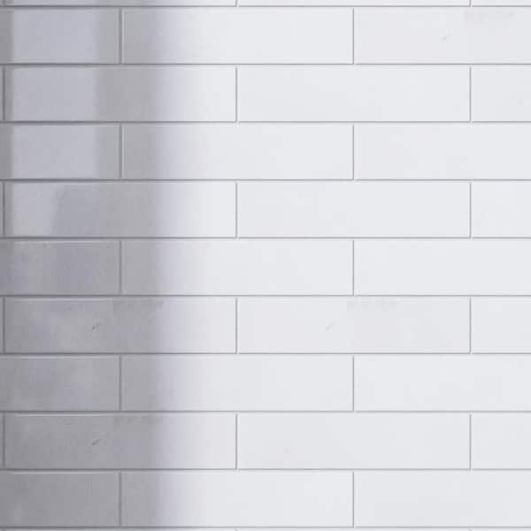 MOLOVO Natural Crystal White 1.89 in. x 7.8 Subway Polished Marble Tile Sample