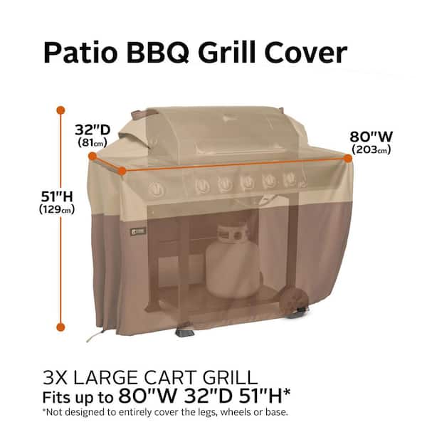 Veranda's Best 80 in. W x 32 in. D x 51 in. H Polyester with Polyvinyl Chloride Backing BBQ Grill Cover
