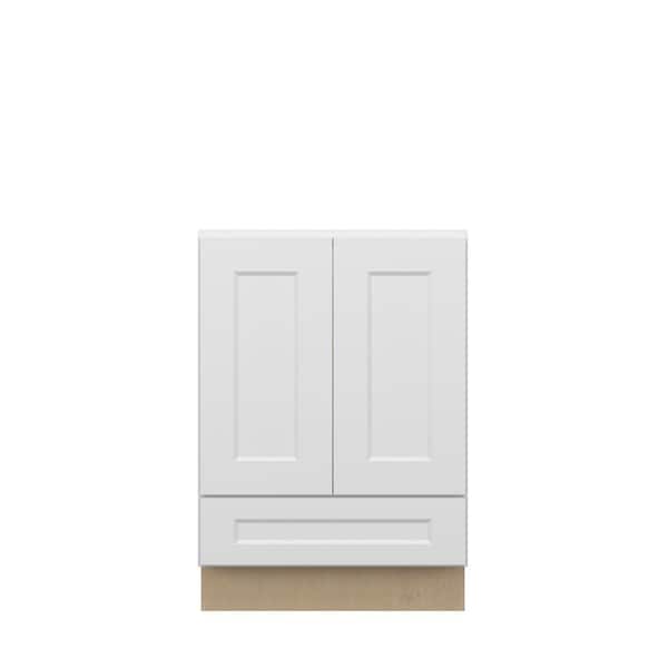 Unbranded Norfolk Shaker 24 in. W x 34.5 in. H x 21 in. D in Painted White Plywood Assembled Bath Base w/Bottom Drawer
