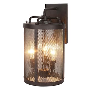 Joven Bronze Motion Sensing Dusk to Dawn Outdoor Hardwired Lantern Sconce with Incandescent