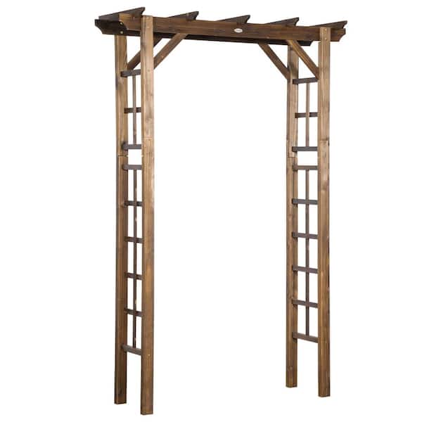ToolCat 84 .5 in. x 55 in. Wooden Garden Arbor for Wedding and Ceremony, Outdoor Garden Arch Trellis for Climbing Vines