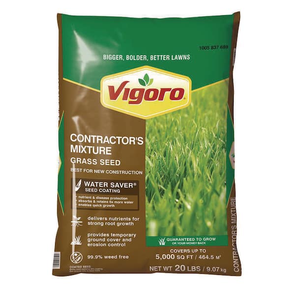 Vigoro 20 lbs. Contractor's Grass Seed Northern Mix with Water Saver Seed Coating