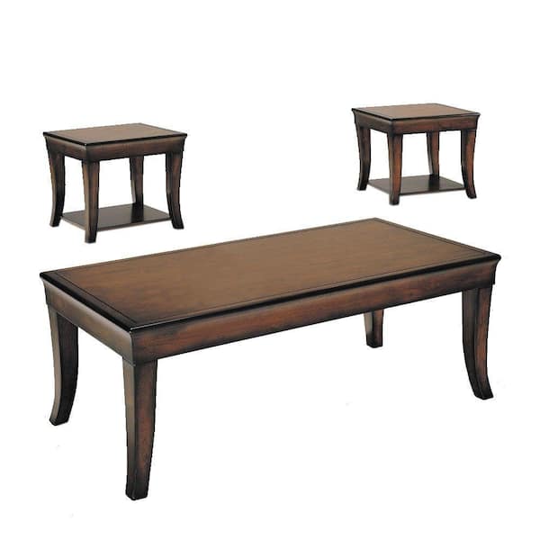 Home Decorators Collection Terry 3-Piece Brown Coffee/End Table Set-DISCONTINUED