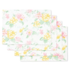 Amber Floral 17.5" W x 13" H Pink/Yellow Placemats (Set of 4)