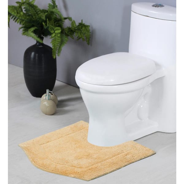 HOME WEAVERS INC Waterford Collection 100% Cotton Tufted Bath Rug, 20 x 20 Contour, Yellow