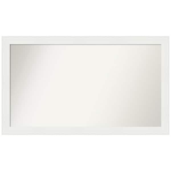 Amanti Art Vanity White Narrow 41.5 in. x 24.5 in. Custom Non-Beveled Recycled Polystyrene Framed Bathroom Vanity Wall Mirror