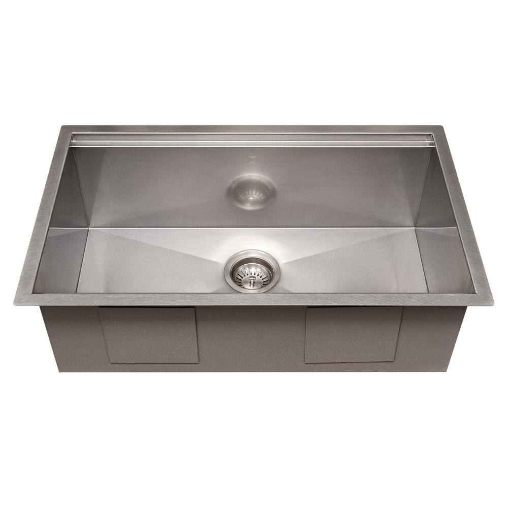 ZLINE 30" DuraSnow Stainless Steel Undermount Single Bowl Sink with Accessories