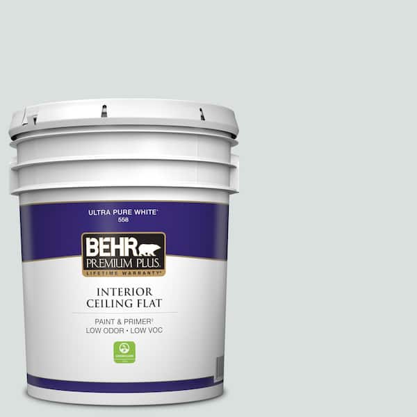 BEHR PREMIUM PLUS 5 gal. #MQ3-50 River Veil Ceiling Flat Interior Paint