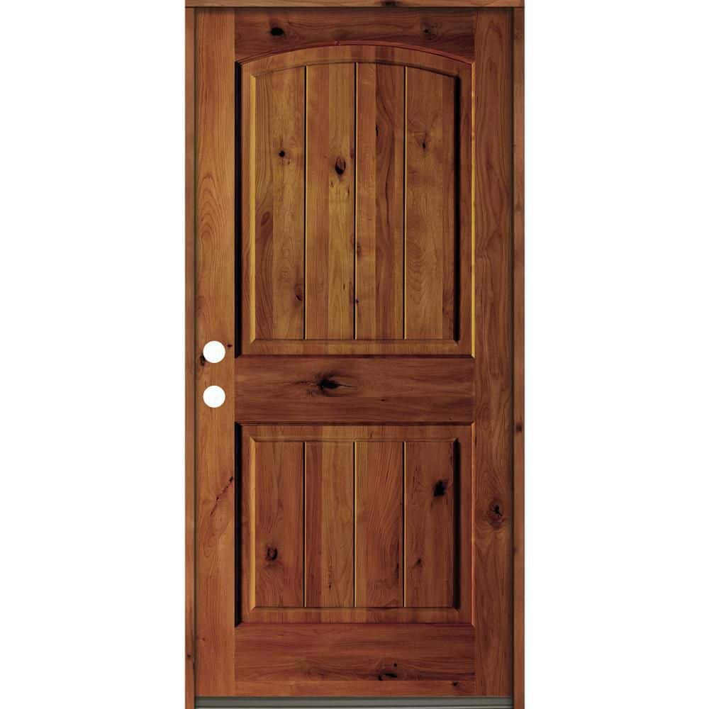 Krosswood Doors 32 in. x 80 in. Rustic Knotty Alder Arch Top