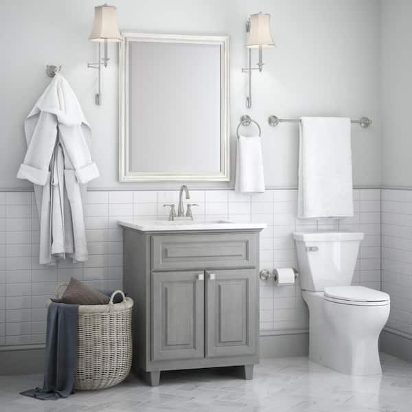 Basics Modern Towel Bathroom Bar, Satin Nickel, 24 Inch, Towel Bars  -  Canada
