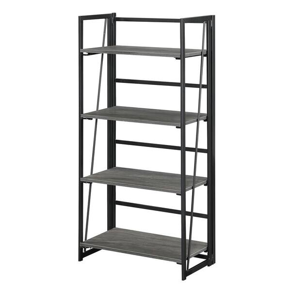 Convenience Concepts Xtra 49 5 In, Black Metal Folding Bookcase