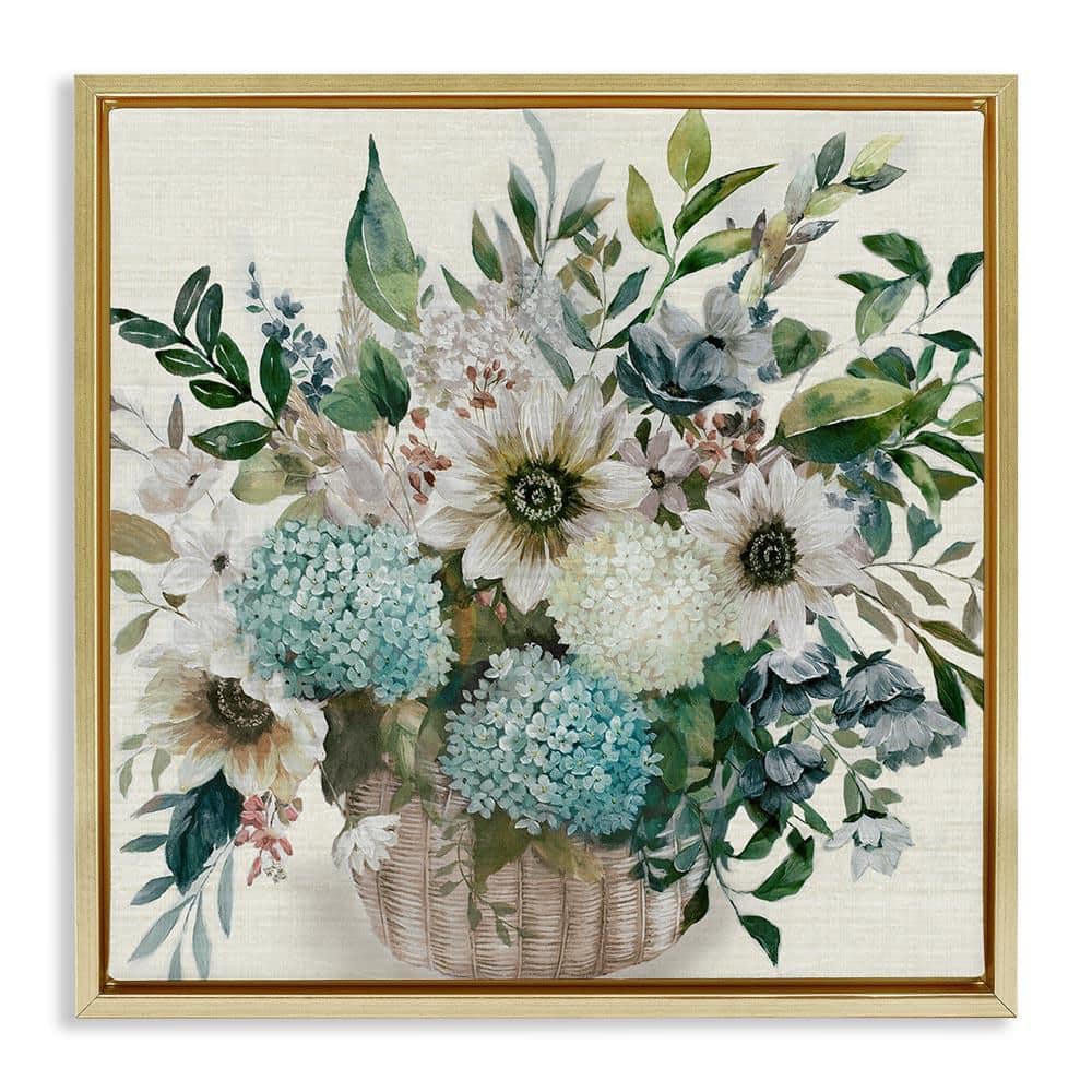 Country Basket of Flowers by Nan Gold Floater Frame Nature Graphic Art Print 25 in. x 25 in. price history on PriceWatchPro