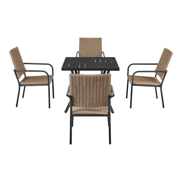 StyleWell Esther wood Black Wicker Steel Outdoor Dining