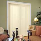 Heather Buff Room Darkening 3.5 in. Vertical Blind Kit for Sliding Door or Window - 78 in. W x 84 in. L
