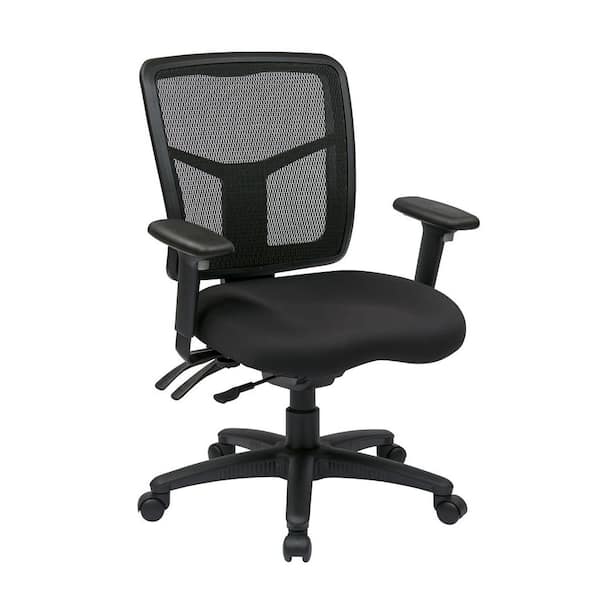 Office Star Products 26.5 in. Width Big and Tall Black Fabric Task ...