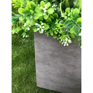 31 in. L Natural Concrete Rectangle Outdoor Lightweight Modern Planter